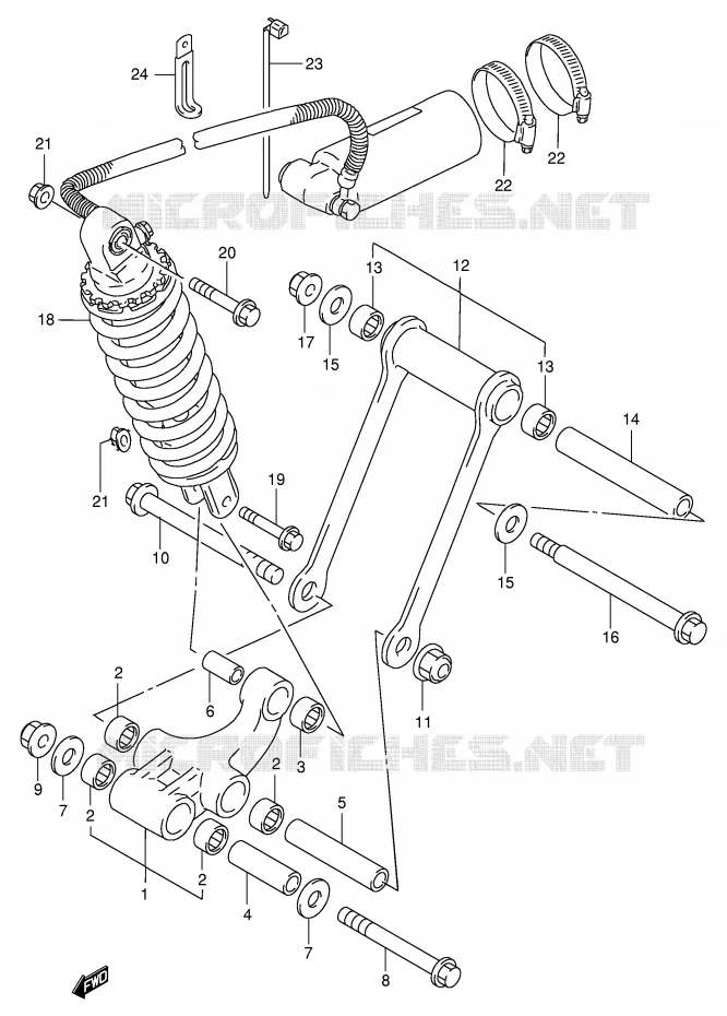 SCHOKBREKER AANEENSCHAKELING (MODELE P/R) Suzuki MOTO 1100 GSX-R 1995  GSX-R1100WS(E2)