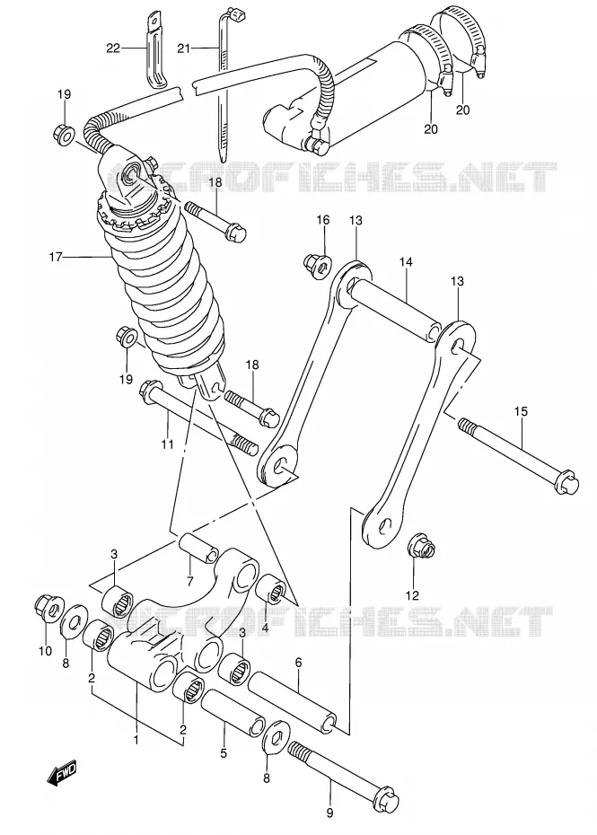 SCHOKBREKER AANEENSCHAKELING (MODELE S/T/V/W) Suzuki MOTO 1100 GSX-R 1993  GSX-R1100WP(E28)