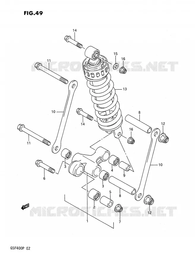 SCHOKBREKER AANEENSCHAKELING Suzuki MOTO 400 BANDIT 1991  GSF400M(E2)