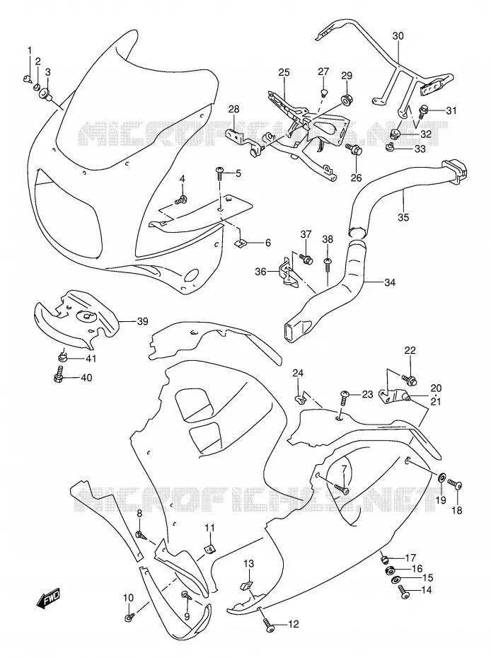 SIDE KUIP (MODELE S/T/V/W) Suzuki MOTO 1100 GSX-R 1994  GSX-R1100WR(E28)
