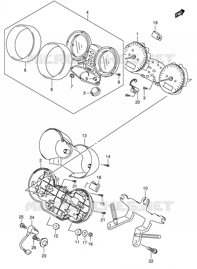 SNELHEIDSMETER (GSF1200K1) Suzuki MOTO 1200 BANDIT 2005  GSF1200K5(E2)