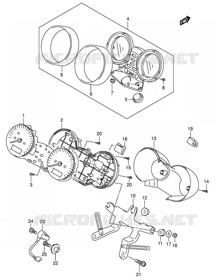 SNELHEIDSMETER (GSF1200K2/K3/K4/K5/ZK4/ZK5) Suzuki MOTO 1200 BANDIT 2005  GSF1200SK5(E2)