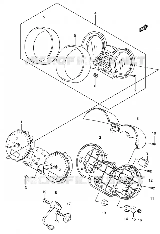 SNELHEIDSMETER (GSF1200SK2/SK3/SK4/SK5/SZK5) Suzuki MOTO 1200 BANDIT 2003  GSF1200K3(E2)