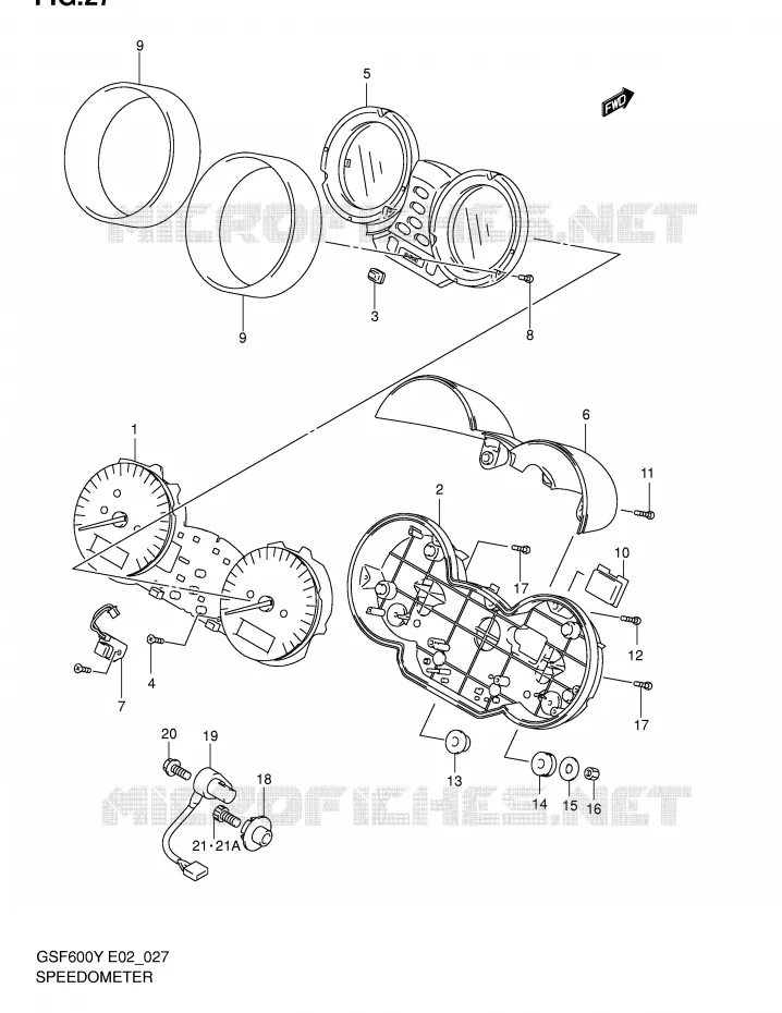SNELHEIDSMETER (GSF600SY/SUY/SK1/SK2/SK3/SK4/SUK1/SUK2/SUK3/SUK4) Suzuki MOTO 600 BANDIT 2004  GSF600ZK4(E2)