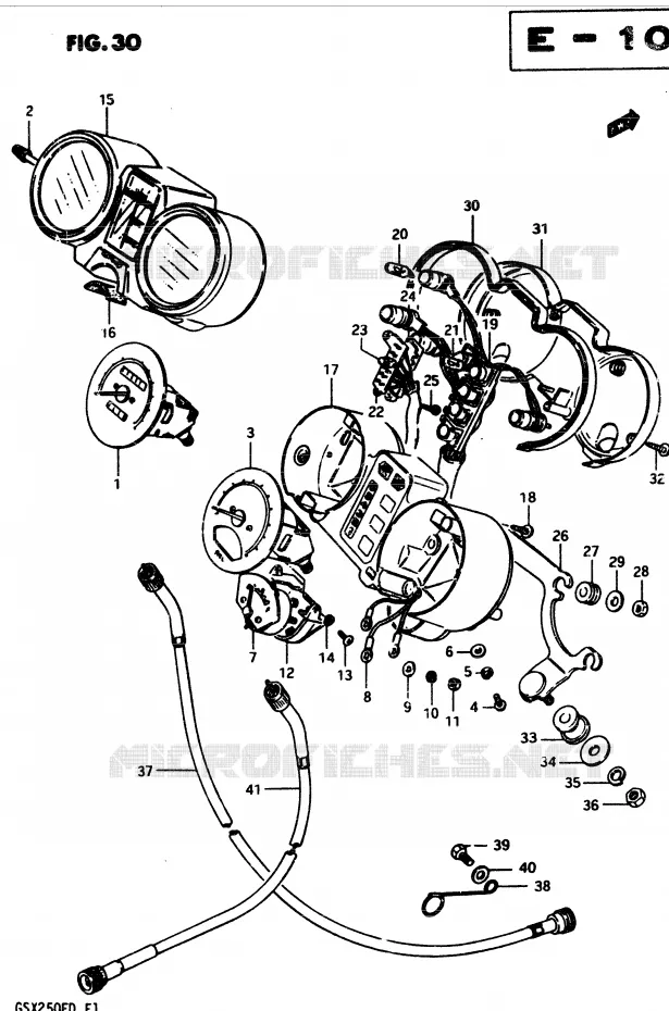 SNELHEIDSMETER (MODELE D) Suzuki MOTO 250 GSX 1982  GSX250ESZ(Z/D)
