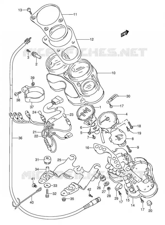 SNELHEIDSMETER (MODELE P/R) Suzuki MOTO 1100 GSX-R 1996  GSX-R1100WSKT(E28)
