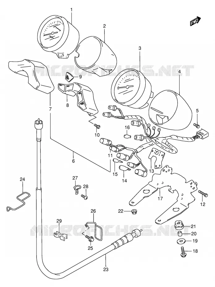 SNELHEIDSMETER (MODELE S) Suzuki MOTO 600 BANDIT 1997  GSF600SV(E2)