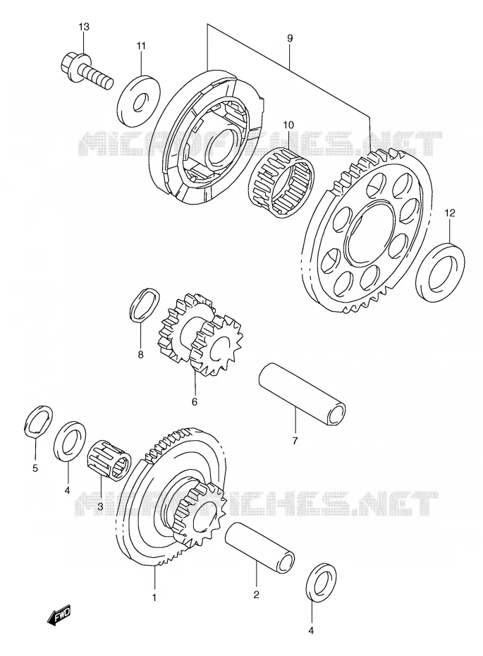 STARTMOTOR CLUTCH Suzuki MOTO 600 GSX-R 1999  GSX-R600X(E2)