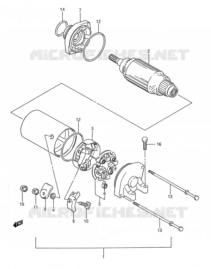 STARTMOTOR Suzuki MOTO 1100 GSX-F 1992  GSX1100FN(E28)