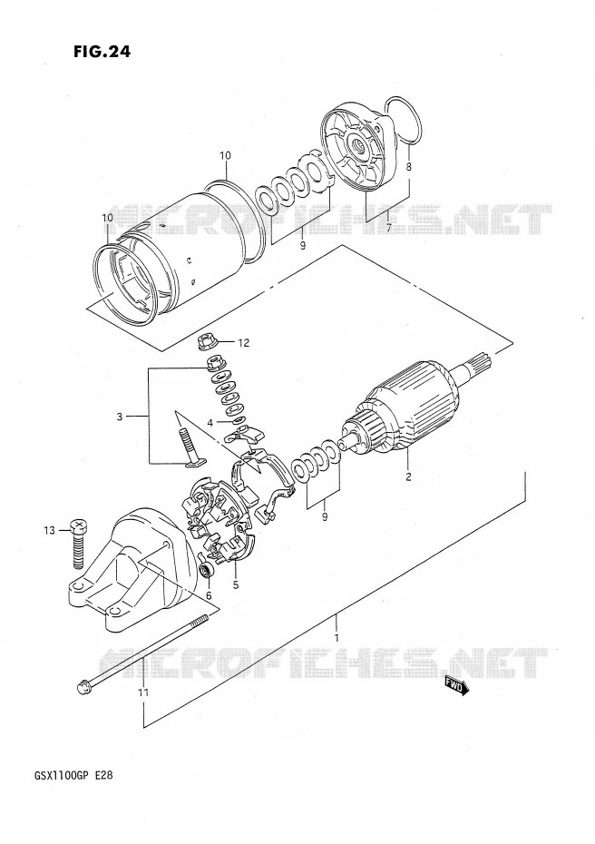 STARTMOTOR Suzuki MOTO 1100 GSX-G 1991  GSX1100GM(E28)
