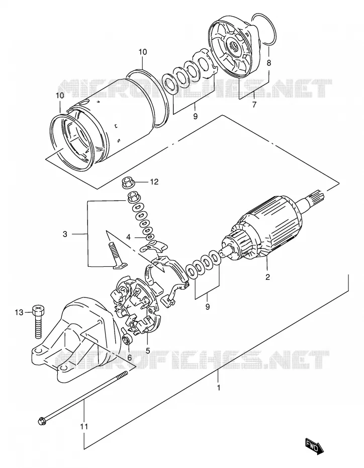 STARTMOTOR Suzuki MOTO 1200 BANDIT 1999  GSF1200SAX(E2)