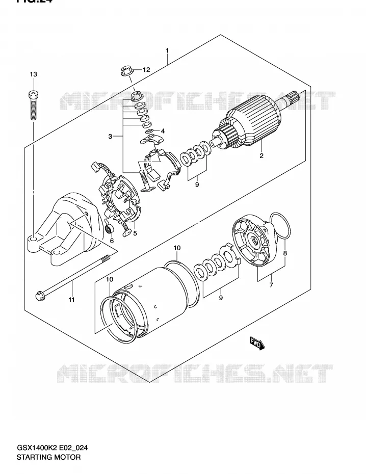 STARTMOTOR Suzuki MOTO 1400 GSX 2004  GSX1400U1K4(E2)