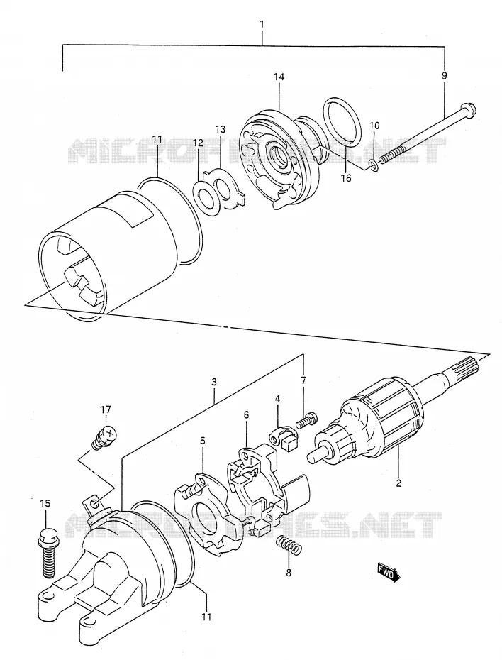STARTMOTOR Suzuki MOTO 400 BANDIT-N 1993  GSF400P(E28)