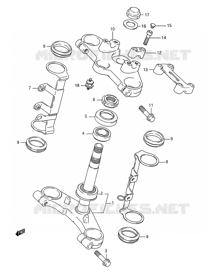 STUURKOLOM Suzuki MOTO 400 BANDIT-N 1993  GSF400P(E28)
