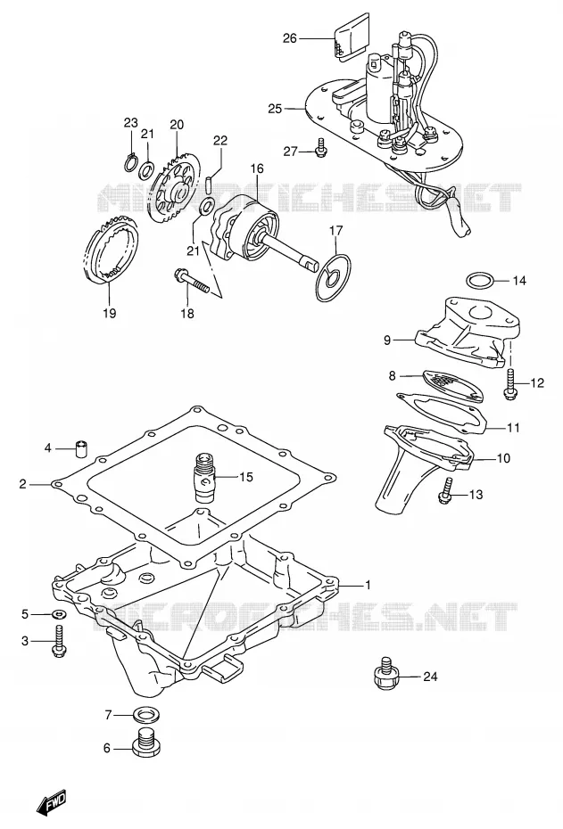 SUMP - OLIEPOMP - FUEL PUMP (MODELE T/V) Suzuki MOTO 750 GSX-R 1996  GSX-R750T(E2)