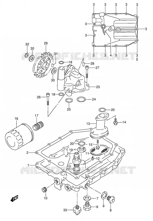 SUMP - OLIEPOMP  Suzuki MOTO 1100 GSX-R 1996  GSX-R1100WT(E28)