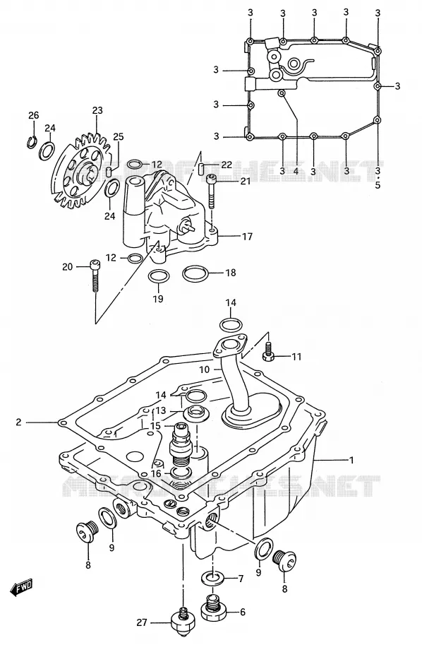 SUMP - OLIEPOMP  Suzuki MOTO 750 GSX-R 1993  GSX-R750WP(E28)