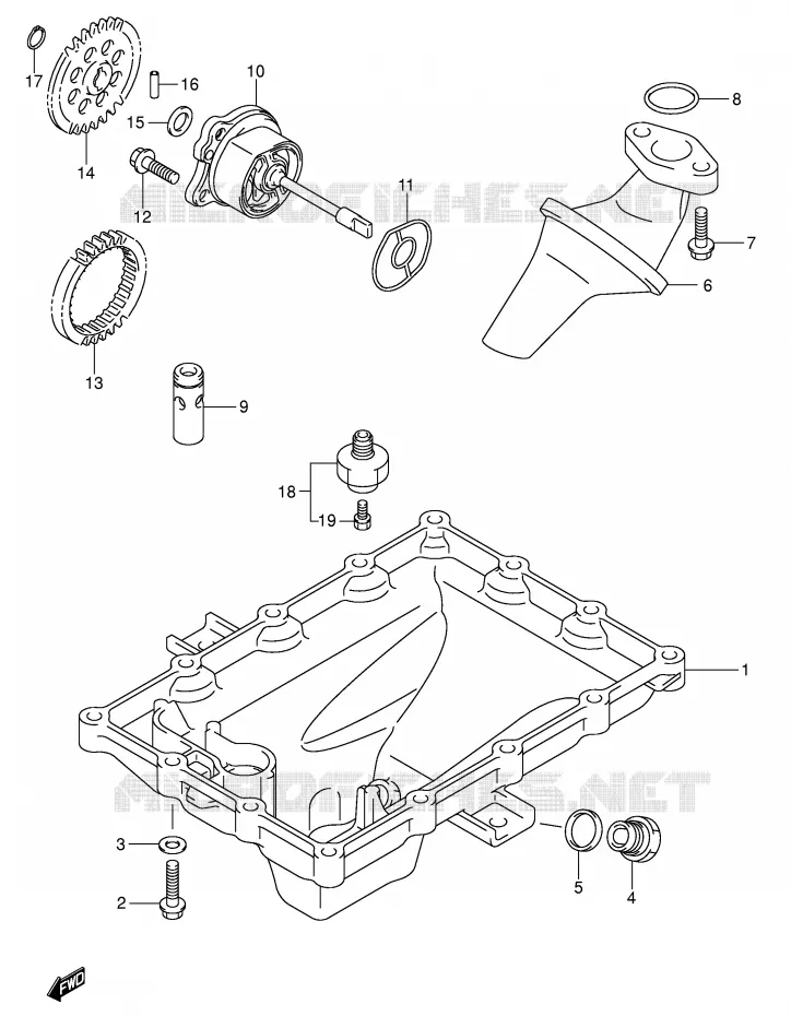 SUMP - OLIEPOMP  Suzuki MOTO 750 GSX-R 2004  GSX-R750U2K4(E2)