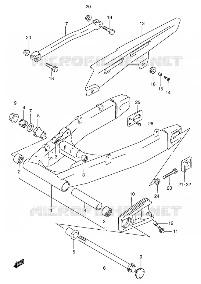 SWINGARM (GSF1200SAV/SAW/SAX/SAY) Suzuki MOTO 1200 BANDIT 1998  GSF1200SW(E2)