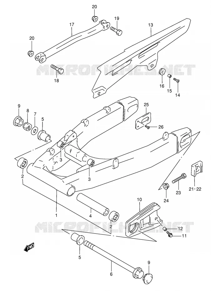 SWINGARM (GSF1200SAV) Suzuki MOTO 1200 BANDIT 1996  GSF1200ST(E28)