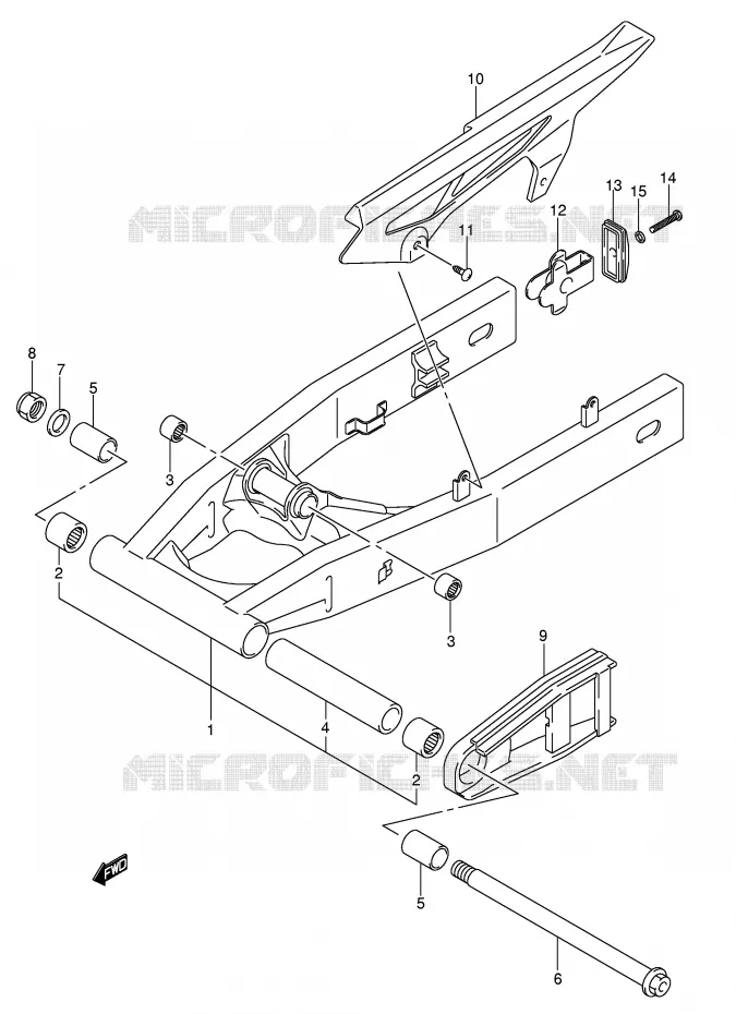 SWINGARM (GSF650K5/UK5/SK5/SUK5/K6/UK6/SK6/SUK6) Suzuki MOTO 650 BANDIT 2005  GSF650SAK5(E2)