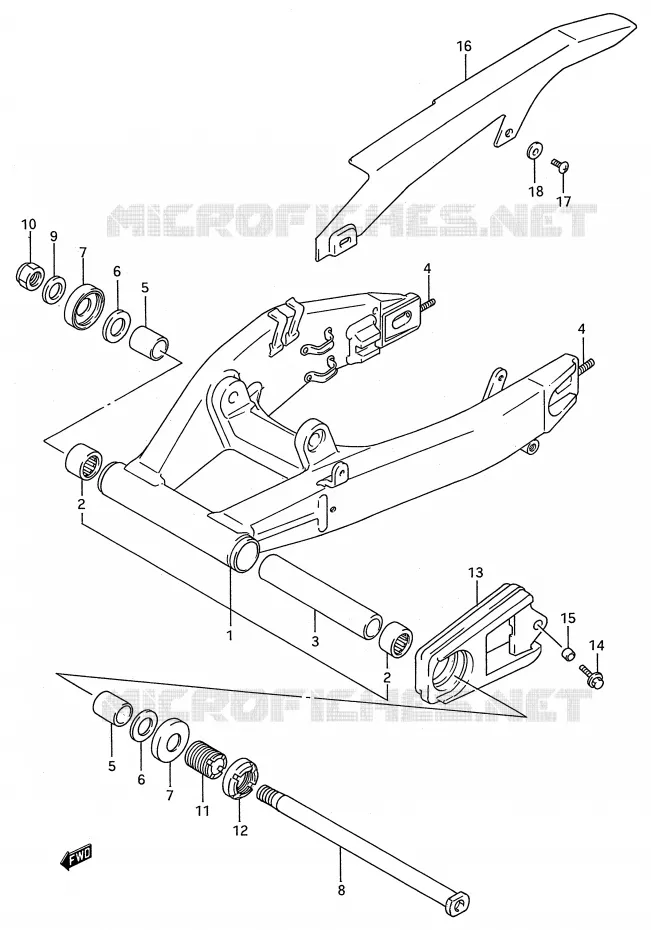 SWINGARM (MODELE N/P) Suzuki MOTO 750 GSX-R 1994  GSX-R750WR(E28)
