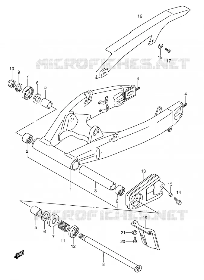 SWINGARM (MODELE P/R) Suzuki MOTO 1100 GSX-R 1993  GSX-R1100WP(E28)