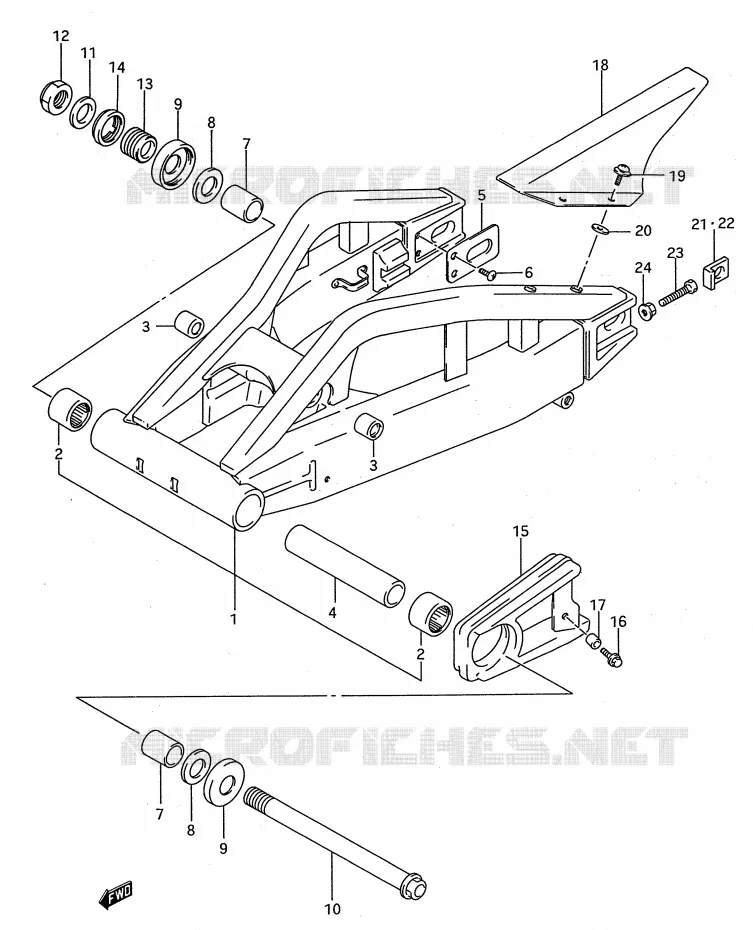 SWINGARM (MODELE R/S) Suzuki MOTO 750 GSX-R 1992  GSX-R750WN(E28)