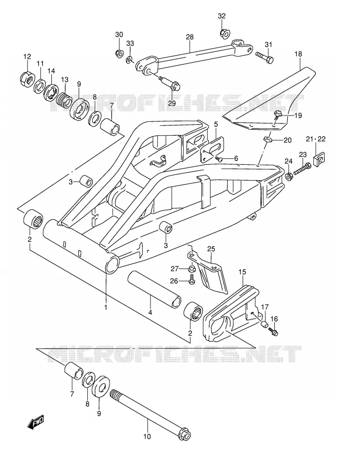 SWINGARM (MODELE S/T/V/W) Suzuki MOTO 1100 GSX-R 1995  GSX-R1100WSKS(E28)