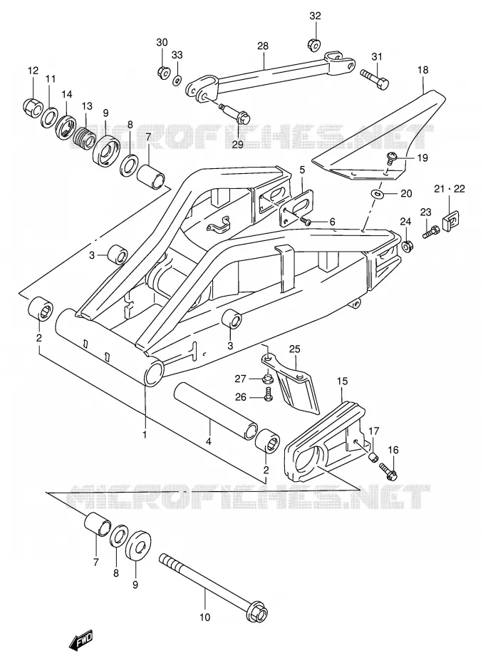 SWINGARM (MODELE S/T/V/W) Suzuki MOTO 1100 GSX-R 1997  GSX-R1100WV(E2)