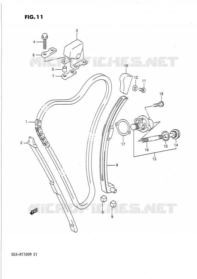 TIMING Suzuki MOTO 1100 GSX-R 1991  GSX-R1100M(E1)