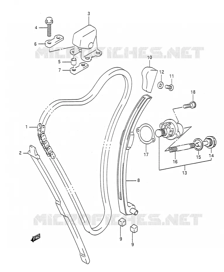TIMING Suzuki MOTO 1100 GSX-R 1991  GSX-R1100M(E28)