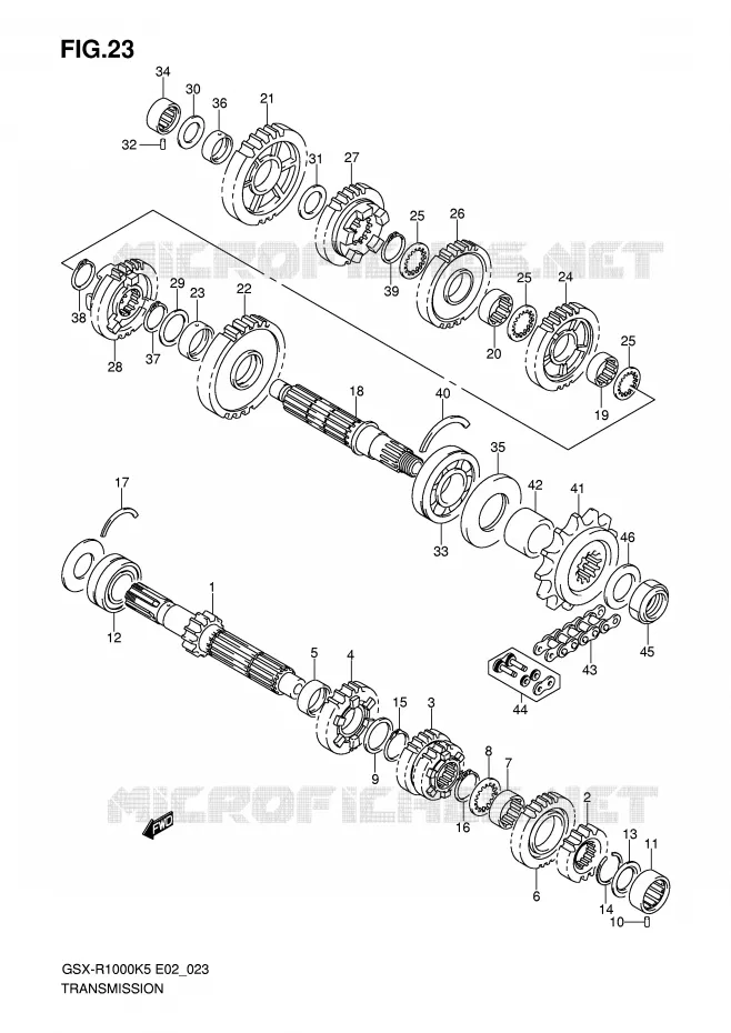 TRANSMISSION Suzuki MOTO 1000 GSX-R 2005  GSX-R1000K5(E2)