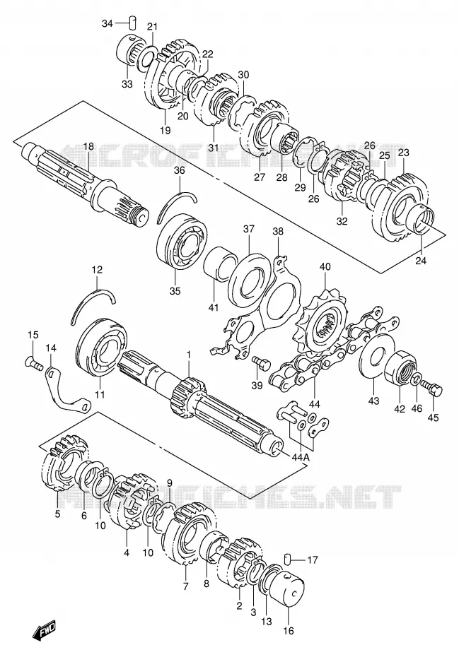 TRANSMISSION Suzuki MOTO 1100 GSX-R 1995  GSX-R1100WSKS(E2)