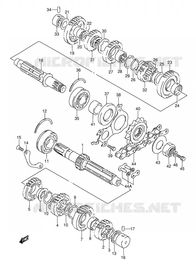 TRANSMISSION Suzuki MOTO 1100 GSX-R 1996  GSX-R1100WSKT(E28)