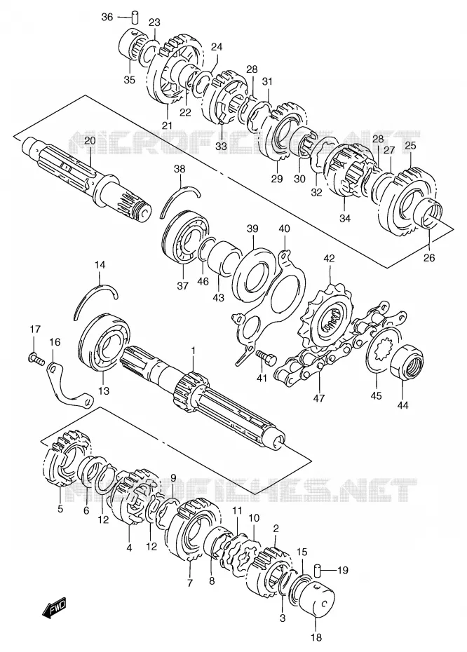 TRANSMISSION Suzuki MOTO 1200 BANDIT 1996  GSF1200T(E2)