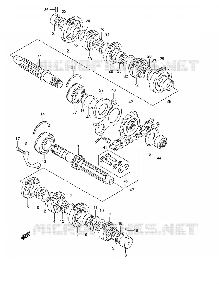 TRANSMISSION Suzuki MOTO 1200 BANDIT 2003  GSF1200SK3(E2)