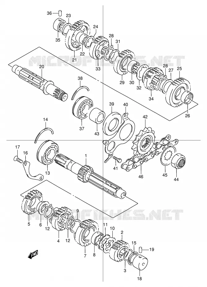 TRANSMISSION Suzuki MOTO 1200 GSX 2000  GSX1200Y(E4)