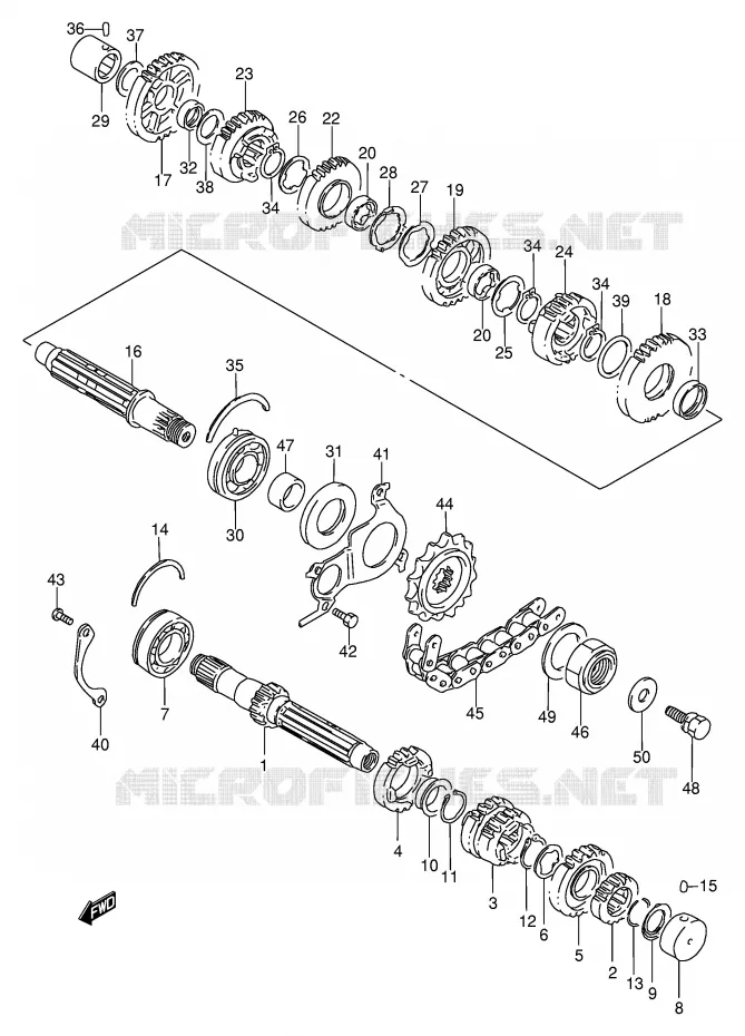 TRANSMISSION Suzuki MOTO 600 BANDIT 1998  GSF600W/GSF600SW/GSF600UW/GSF600SUW