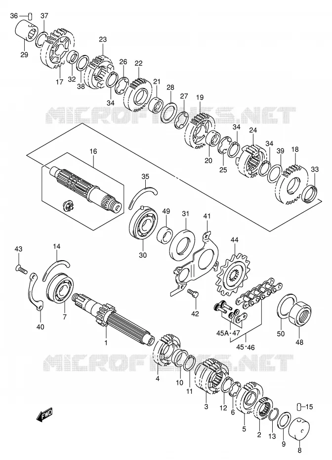 TRANSMISSION Suzuki MOTO 600 BANDIT 2004  GSF600SUK4(E2)