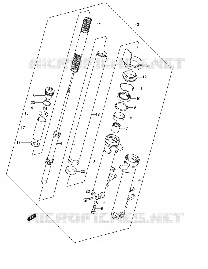 VOORVORK (MODELE K2/K3/K4) Suzuki MOTO 1400 GSX 2004  GSX1400K4(E2)
