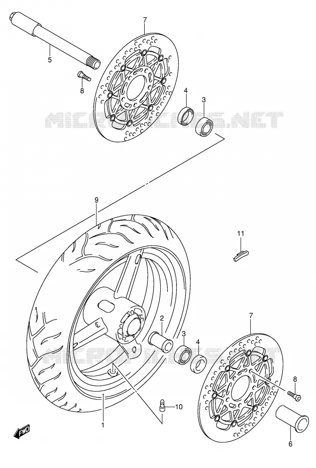 VOORWIEL (GSX-R600K4/U2K4/U3K4/K5/U2K5/U3K5) Suzuki MOTO 600 GSX-R 2005  GSX-R600U2K5(E2)