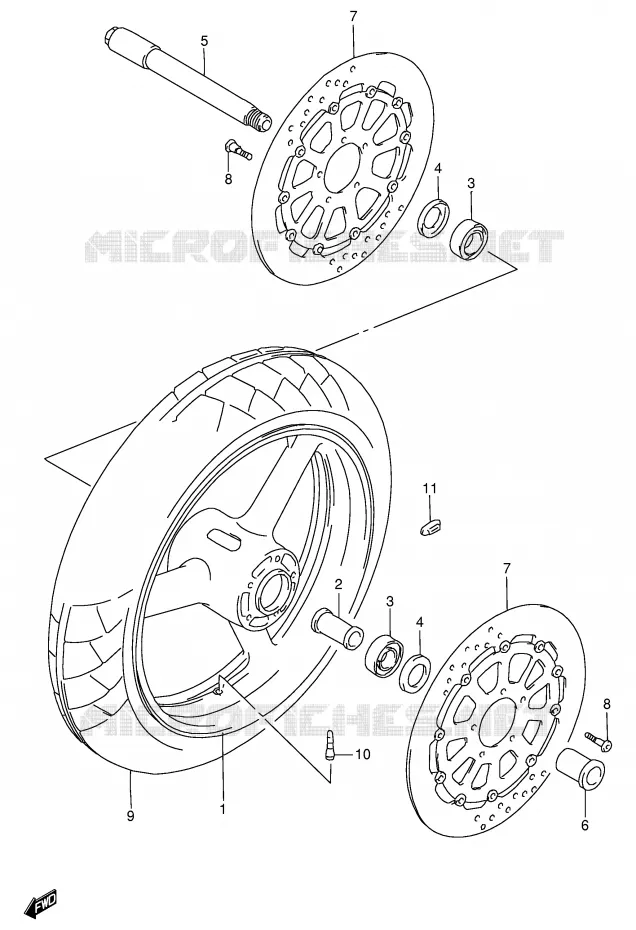 VOORWIEL (MODELE T/V) Suzuki MOTO 750 GSX-R 1999  GSX-R750X(E2)