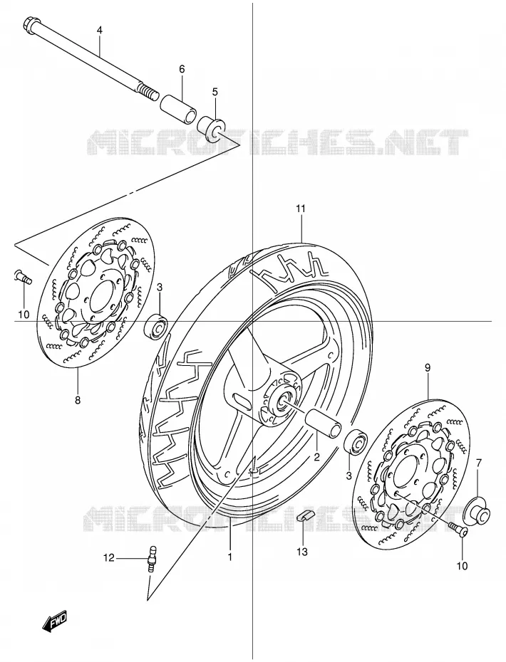 VOORWIEL Suzuki MOTO 600 BANDIT 2001  GSF600SK1(E2)