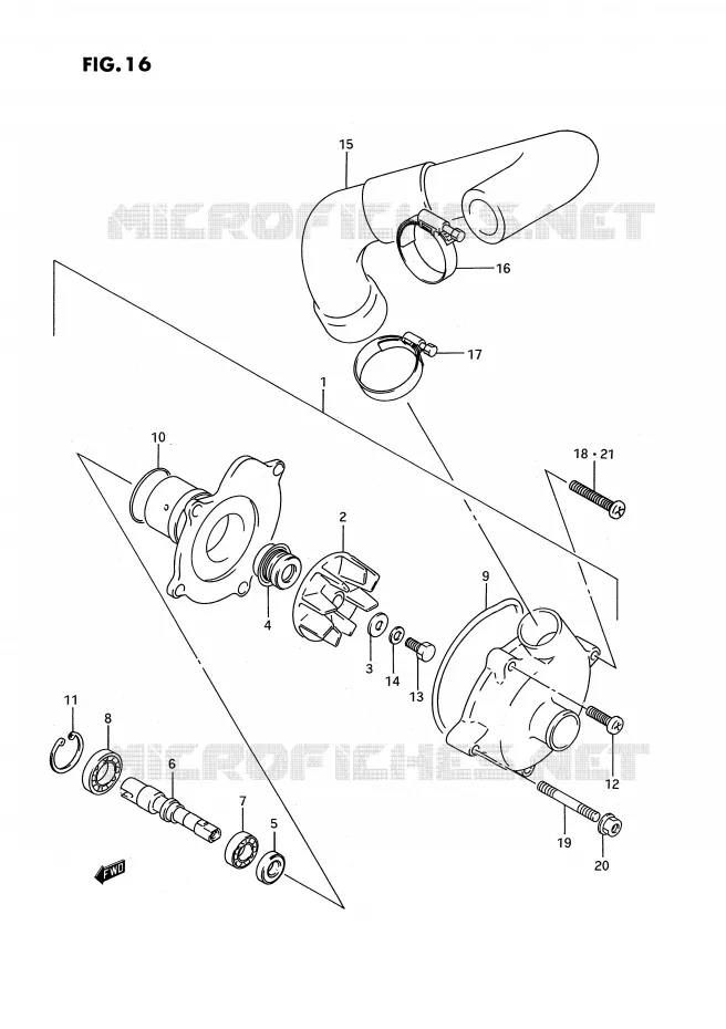 WATERPOMP Suzuki MOTO 750 GSX-R 1993  GSX-R750WP(E2)