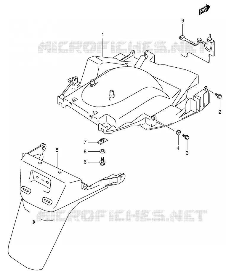 ACHTERSPATBORD (MODELE X/Y) Suzuki SCOOTER 400 BURGMAN 2002  AN400K2(E2)