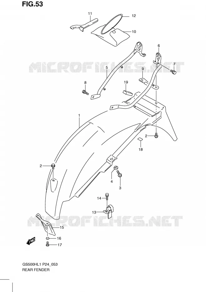 ACHTERSPATBORD Suzuki MOTO 500 GS-F 2011  GS500FHL1(L1)