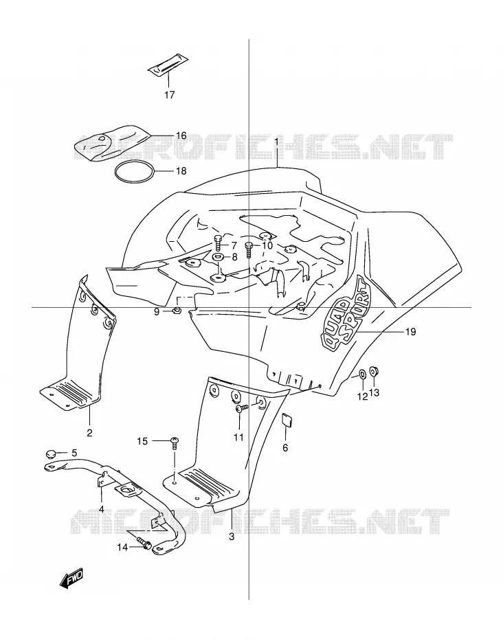 ACHTERSPATBORD Suzuki QUAD 80 QUADSPORT 1998  LT80W(P1)