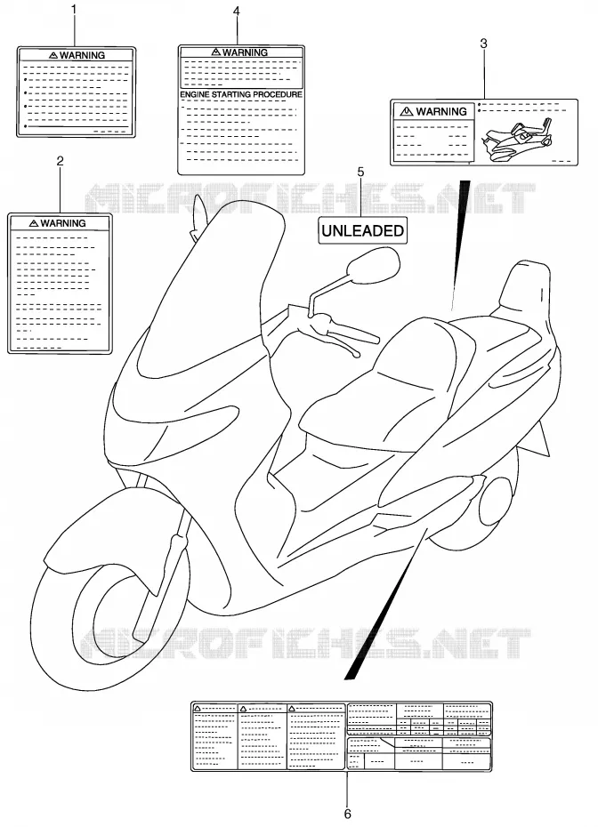 ETIKET (MODELE Y) Suzuki SCOOTER 400 BURGMAN 2000  AN400RY(E2)