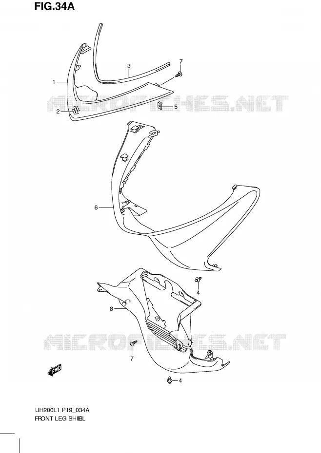 FRONT KUIP (MODEL EXECUTIVE P19) Suzuki SCOOTER 200 BURGMAN 2011  UH200GL1(P19)